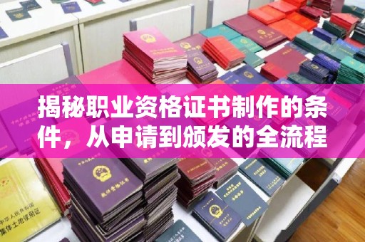 喀什揭秘职业资格证书制作的条件，从申请到颁发的全流程解析
